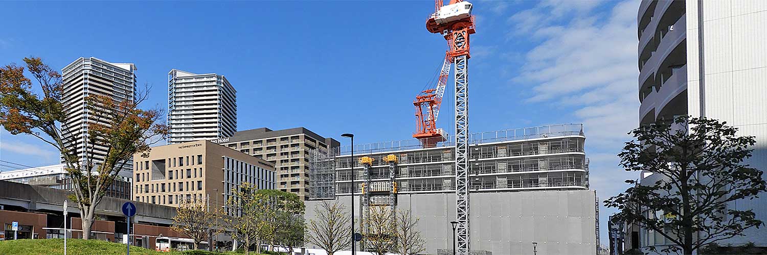 柏の葉キャンパス駅前に建設中の高層マンション